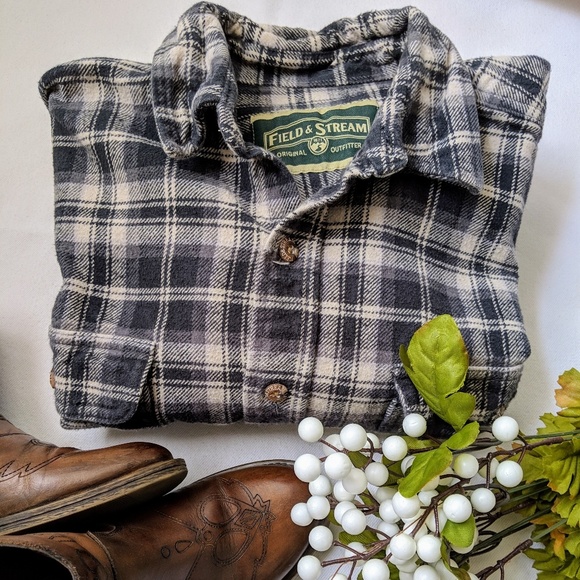 Field & Stream Jackets & Blazers - Blue Oversized Flannel